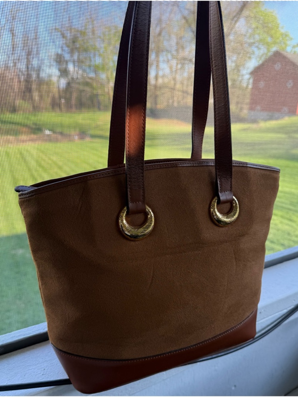 Nina Ricci  Vintage brown suede & Leather Tote Bag GUC - Picture 12 of 14